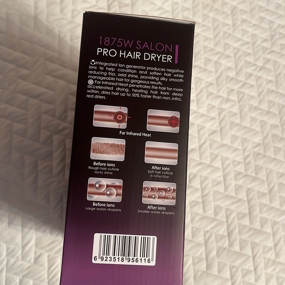 Jinri, 1875 W Salón Pro Hair Dryer. - Picture 7 of 8